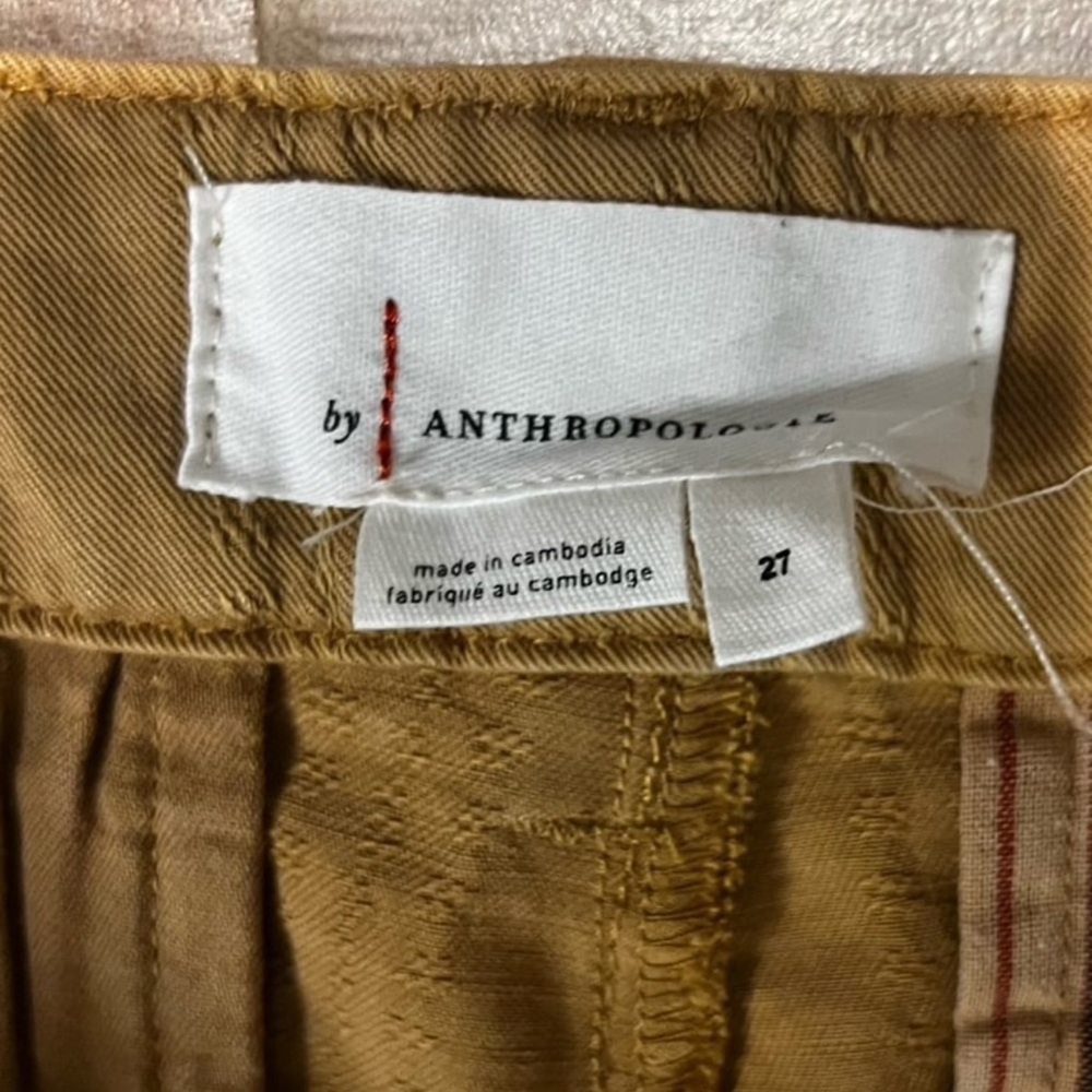 BY ANTHROPOLOGIE Women's Adobe Color Pleat Waist Trousers Pant - Picture 4 of 4